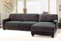 Surefit Stretch Pique Two Piece with Right Side Chaise Sectional Slipcover