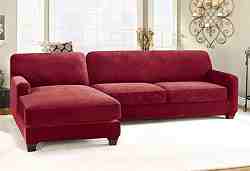 Surefit Stretch Pique Two Piece with Left Side Chaise Sectional Slipcover